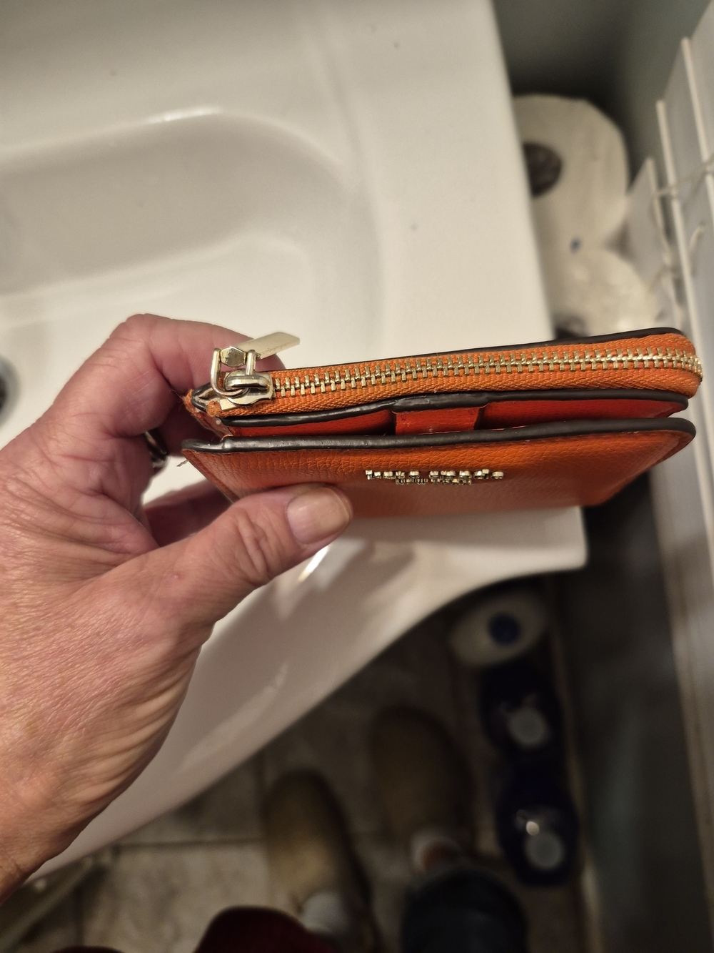 Kate Spade Orange Zip Around Wallet - Picture 3 of 6